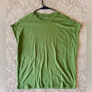 Anthropologie Olive Green Short-Sleeve Crewneck Tee
